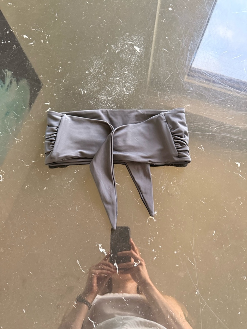Mara Hoffman Gray Bandeau Bikini Top